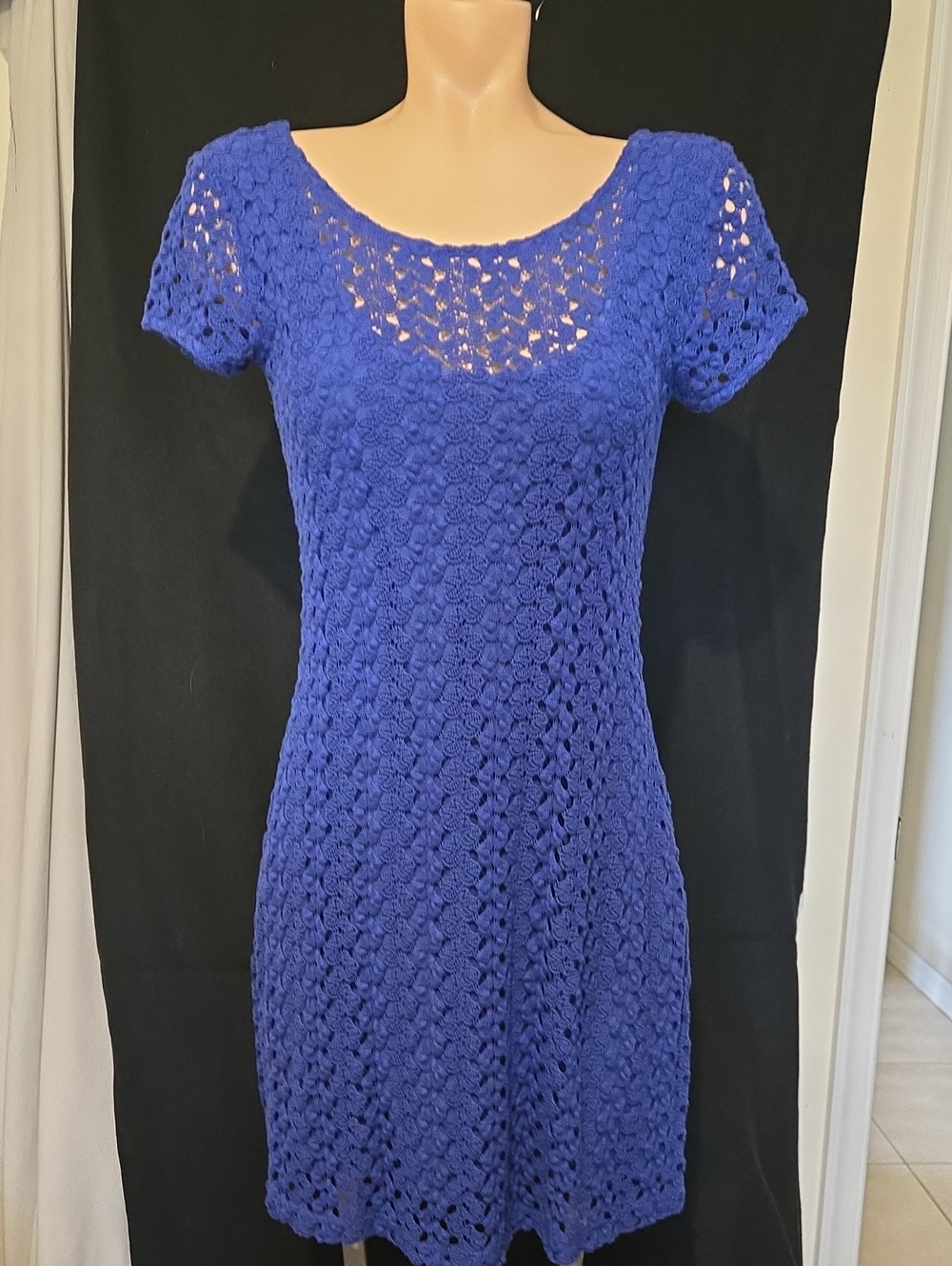 Apt 9 Royal Blue Crochet Fit & Flare Dress